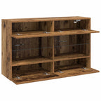 Mueble de TV Montado en la Pared con LED Madera envejecida