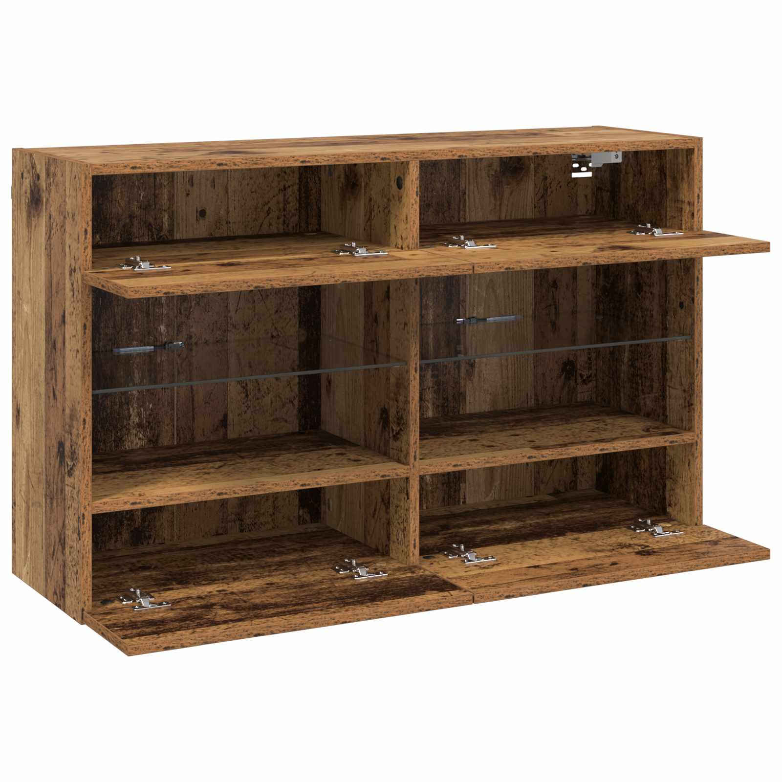 Mueble de TV Montado en la Pared con LED Madera envejecida