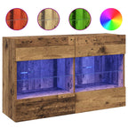 Mueble de TV Montado en la Pared con LED Madera envejecida