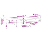 Soporte para Monitor con estante Negro 100 x 27 x 15 cm