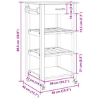 Carro de Cocina MONZA Negro 48 x 40 x 88,5 cm