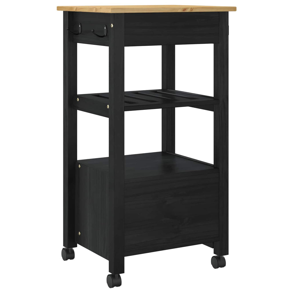 Carro de Cocina MONZA Negro 48 x 40 x 88,5 cm