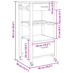 Carro de Cocina MONZA Negro 48 x 40 x 88,5 cm