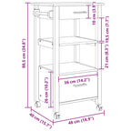 Carro de Cocina MONZA Negro 48 x 40 x 88,5 cm