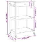 Carro de Cocina MONZA Negro 60 x 40 x 88,5 cm