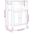 Carro de Cocina MONZA Negro 60 x 40 x 88,5 cm