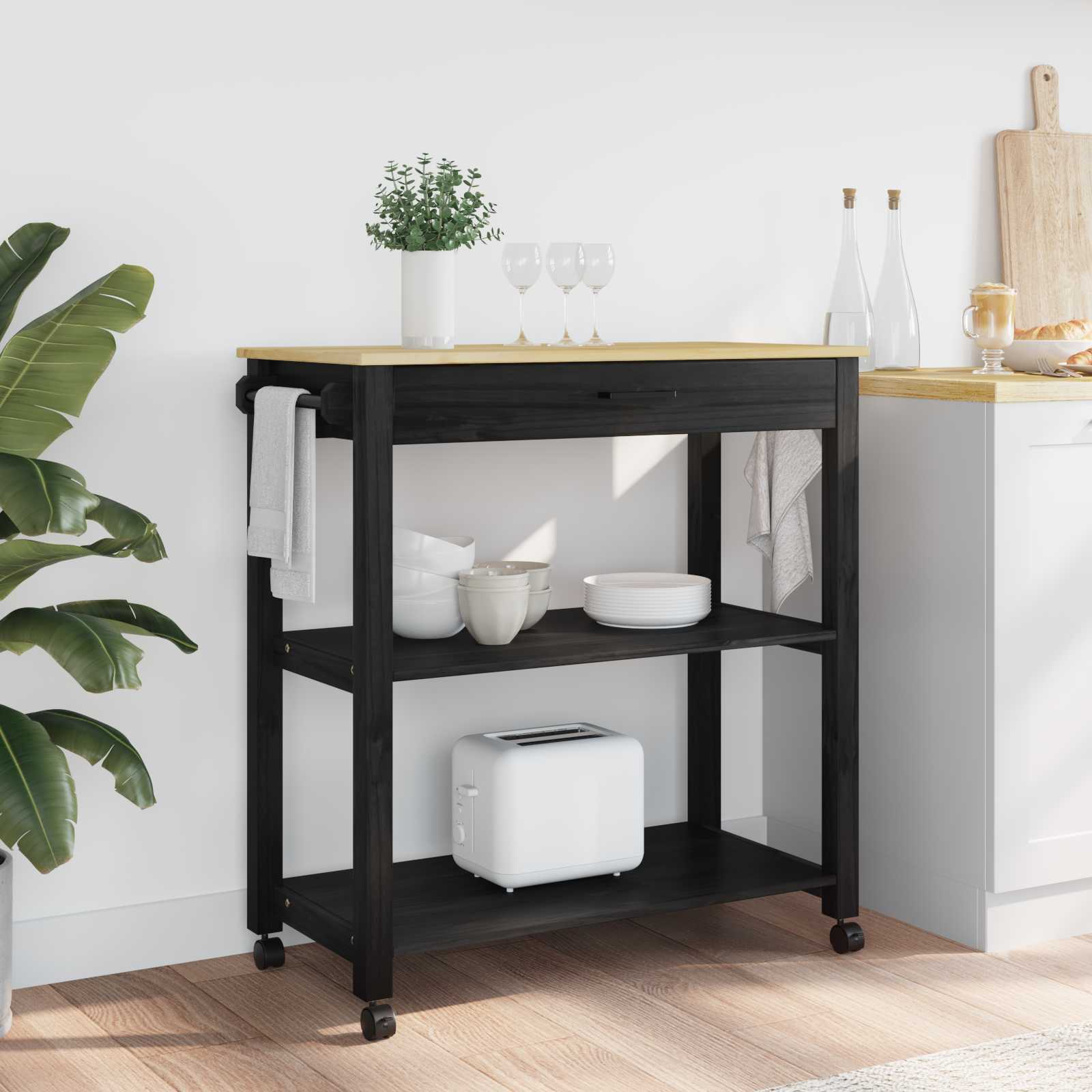 Carro de Cocina MONZA Negro 60 x 40 x 88,5 cm