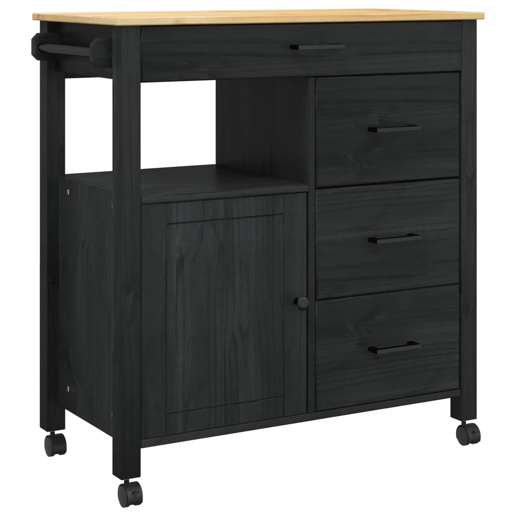 Carro de Cocina MONZA Negro 84 x 40 x 88,5 cm