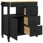 Carro de Cocina MONZA Negro 84 x 40 x 88,5 cm