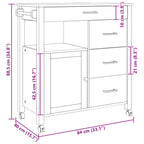 Carro de Cocina MONZA Negro 84 x 40 x 88,5 cm