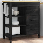 Carro de Cocina MONZA Negro 84 x 40 x 88,5 cm