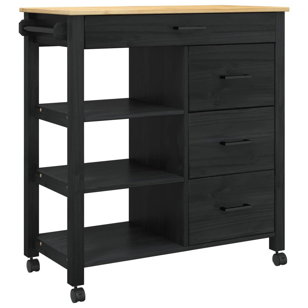 Carro de Cocina MONZA Negro 84 x 40 x 88,5 cm