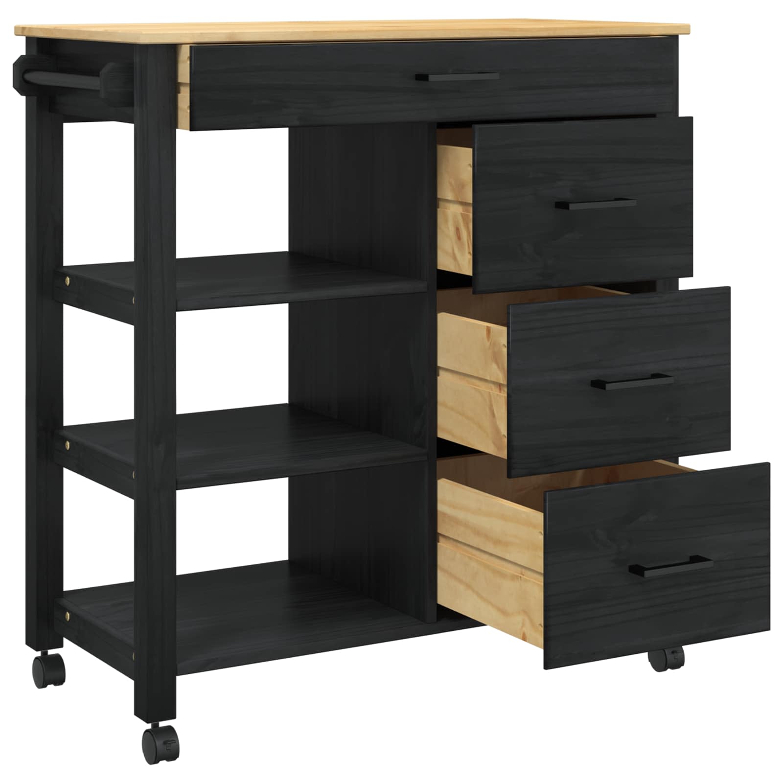 Carro de Cocina MONZA Negro 84 x 40 x 88,5 cm