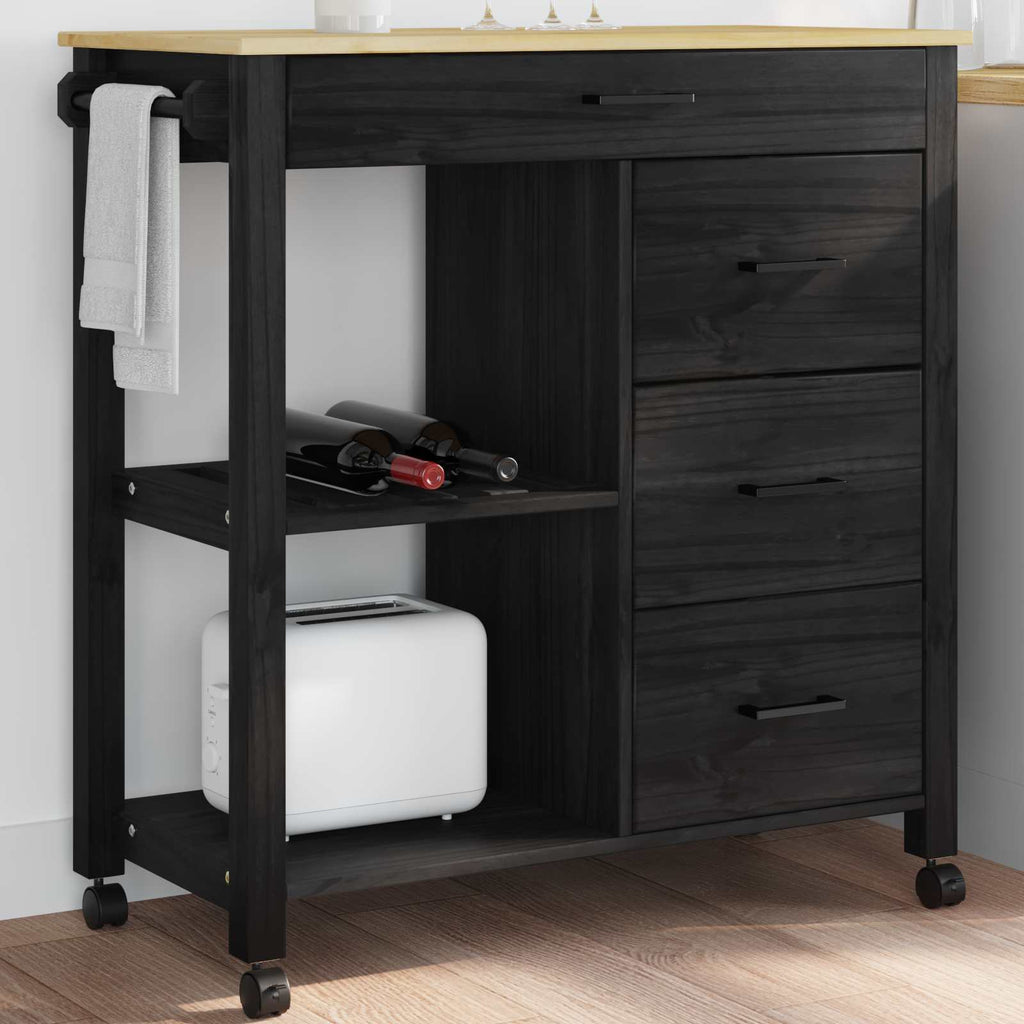 Carro de Cocina MONZA Negro 84 x 40 x 88,5 cm