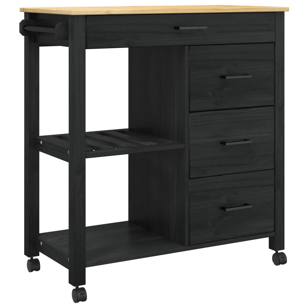 Carro de Cocina MONZA Negro 84 x 40 x 88,5 cm
