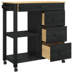 Carro de Cocina MONZA Negro 84 x 40 x 88,5 cm