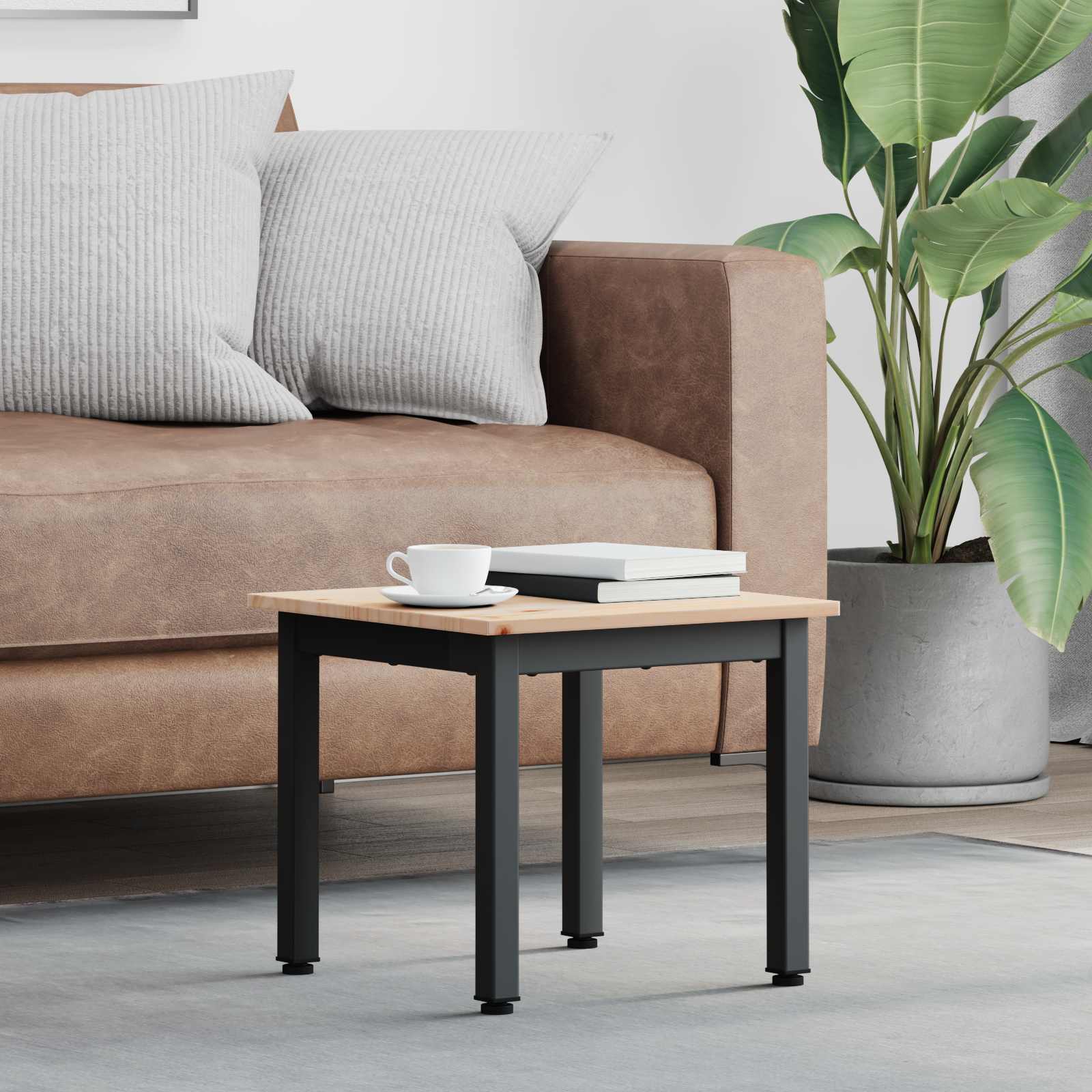 Natural Coffee Table 100 x 100 x 45 cm Solid Pine Wood