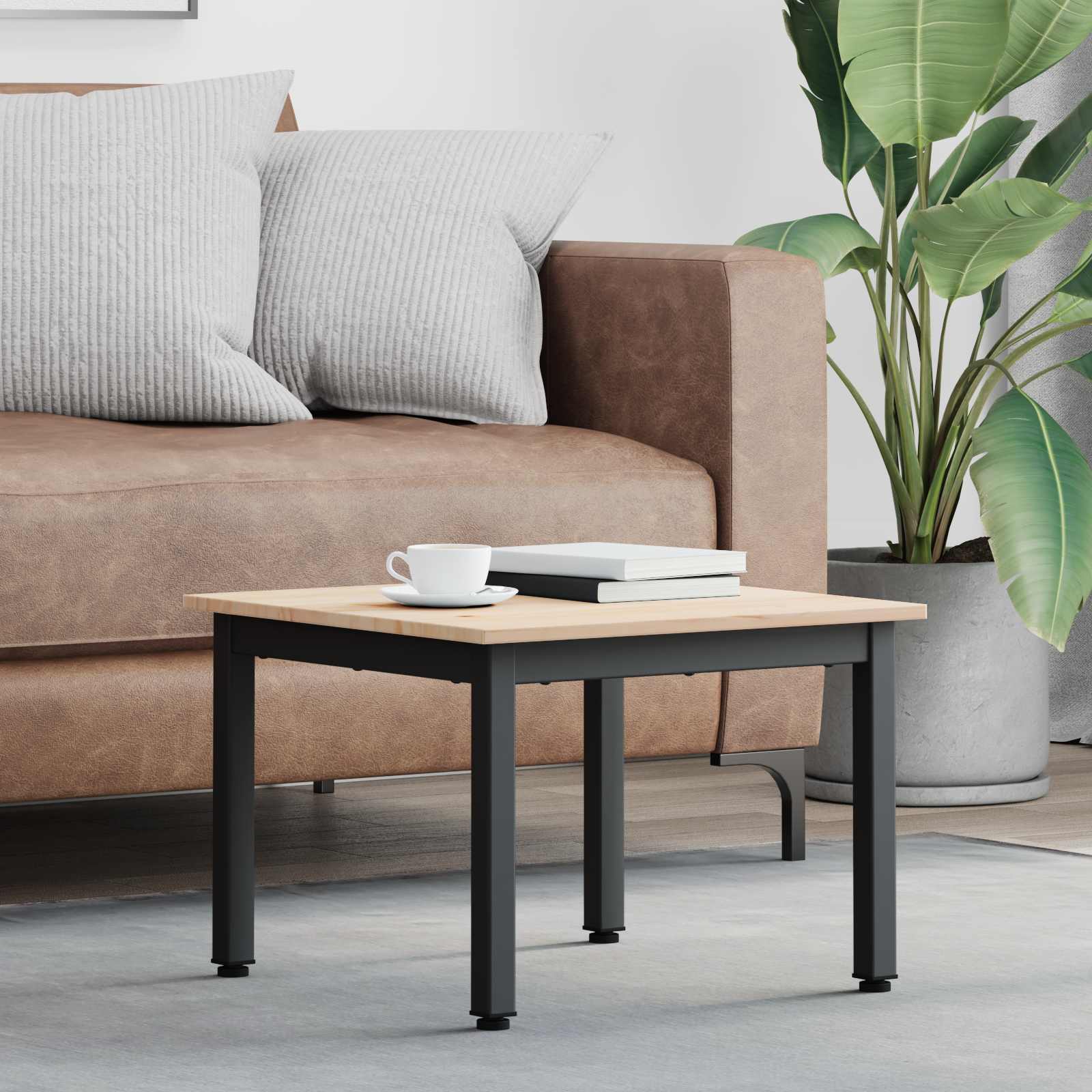 Natural Coffee Table 100 x 100 x 45 cm Solid Pine Wood