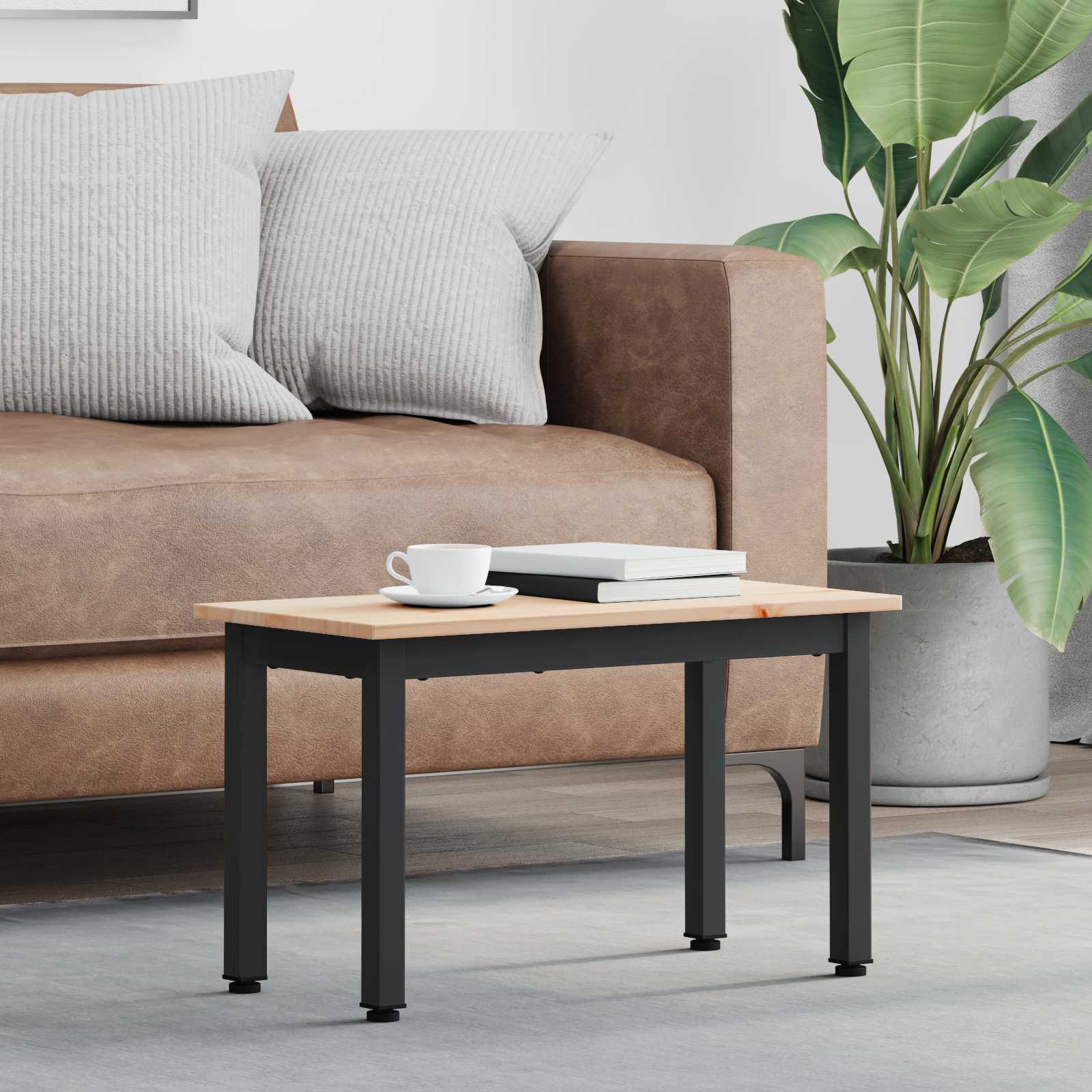 Natural Coffee Table 100 x 100 x 45 cm Solid Pine Wood