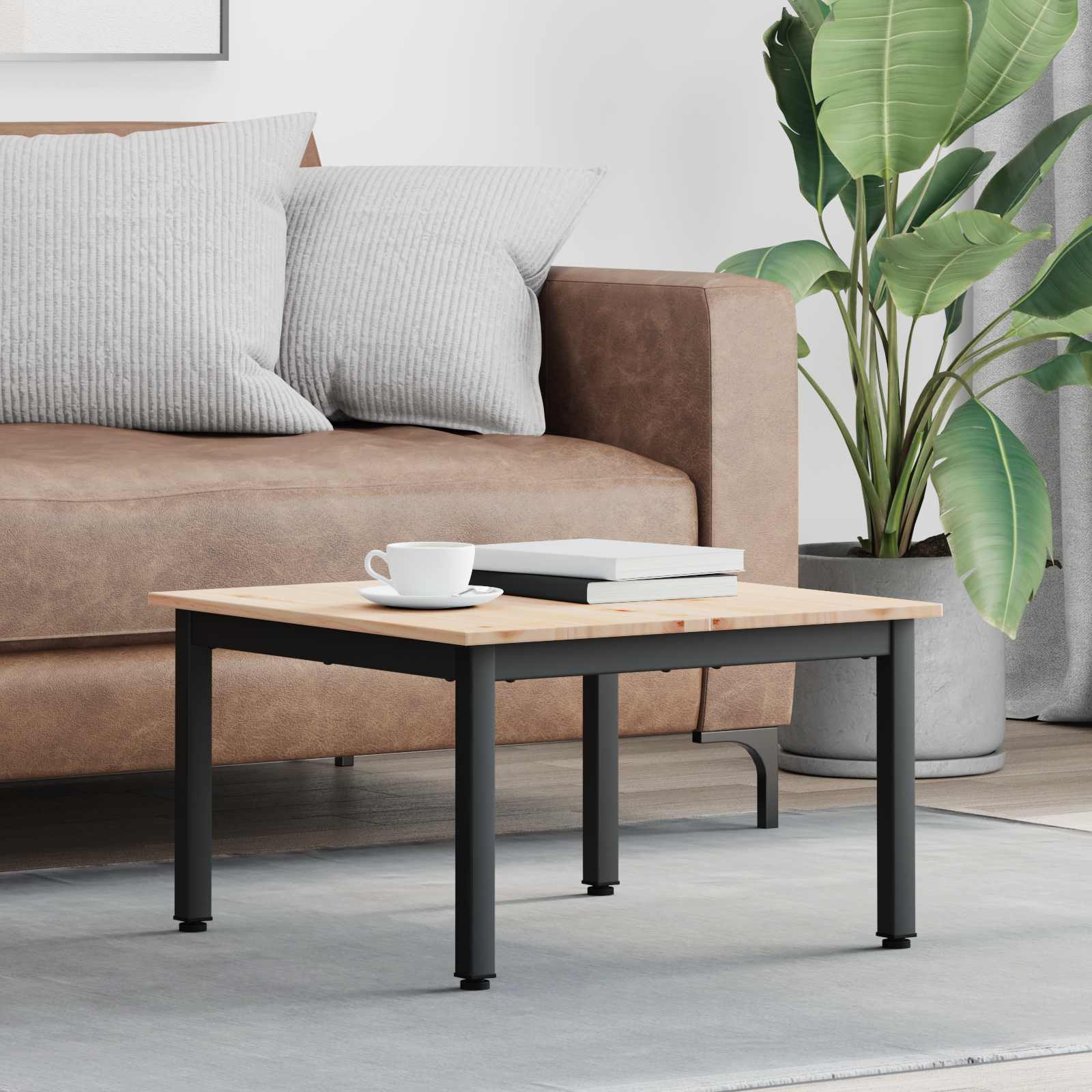 Natural Coffee Table 100 x 100 x 45 cm Solid Pine Wood