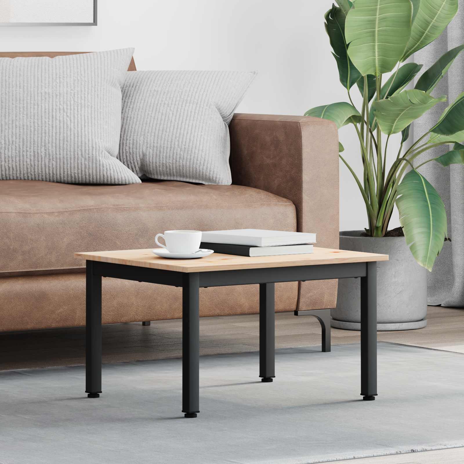 Natural Coffee Table 100 x 100 x 45 cm Solid Pine Wood