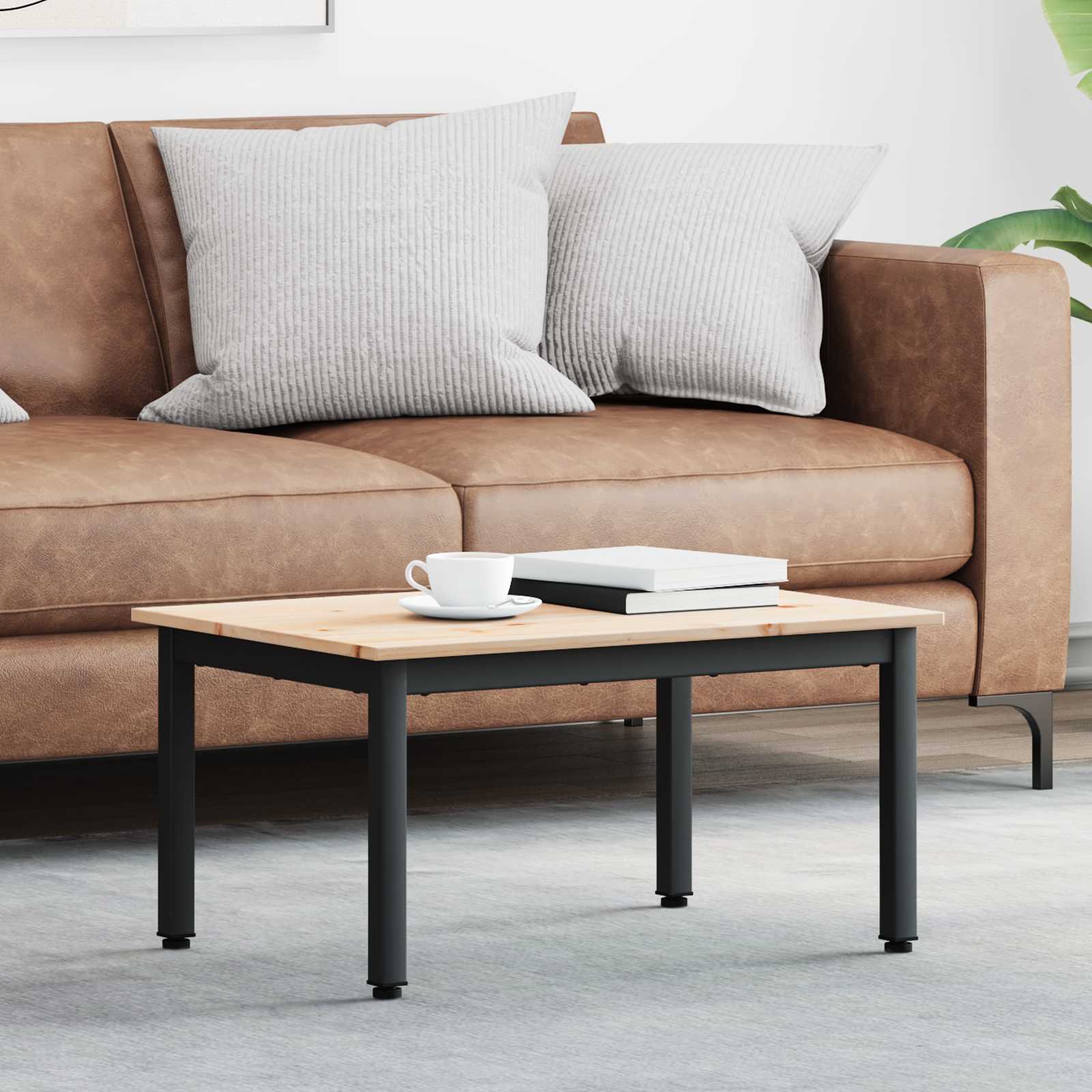 Natural Coffee Table 100 x 100 x 45 cm Solid Pine Wood