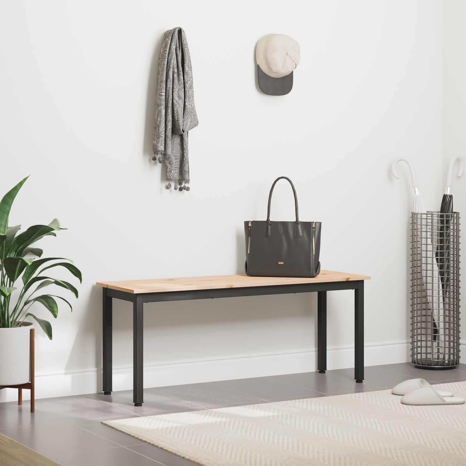Banco Natural 110 x 35 x 45 cm Madera de pino macizo