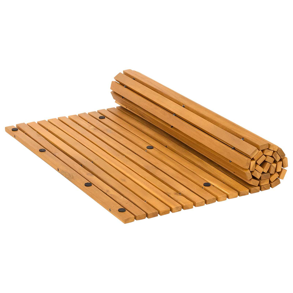 Alfombrilla de baño Marrón 100 x 60 cm Madera de Acacia Sólida
