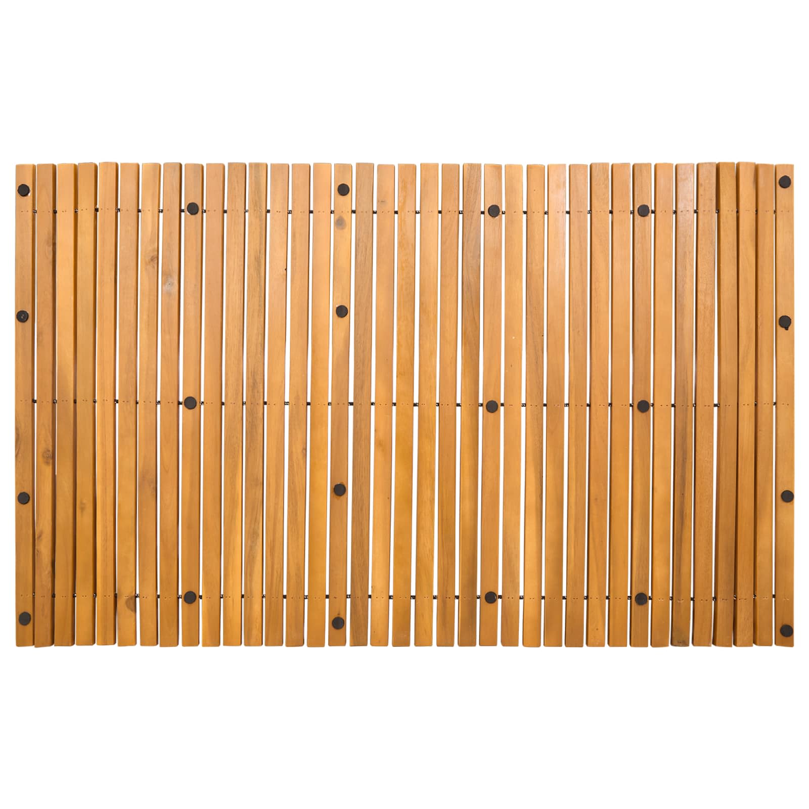 Alfombrilla de baño Marrón 100 x 60 cm Madera de Acacia Sólida