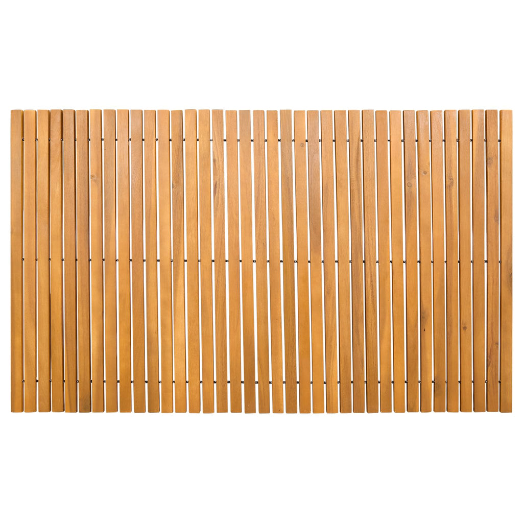 Alfombrilla de baño Marrón 100 x 60 cm Madera de Acacia Sólida