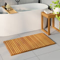 Alfombrilla de baño Liso Marrón 100 x 55 cm Madera