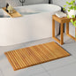 Alfombrilla de baño Liso Marrón 100 x 55 cm Madera