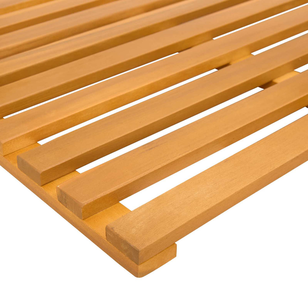 Alfombrilla de baño Liso Marrón 100 x 53 x 2,5 cm Madera
