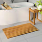 Alfombrilla de baño Liso Marrón 100 x 53 x 2,5 cm Madera