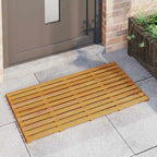 Alfombrilla de baño Liso Marrón 100 x 53 x 2,5 cm Madera