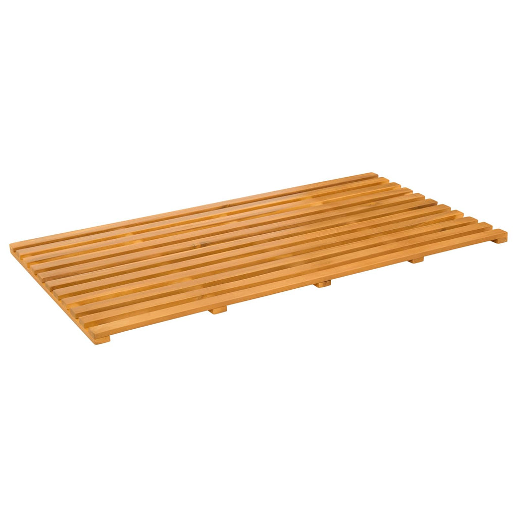 Alfombrilla de baño Liso Marrón 100 x 53 x 2,5 cm Madera