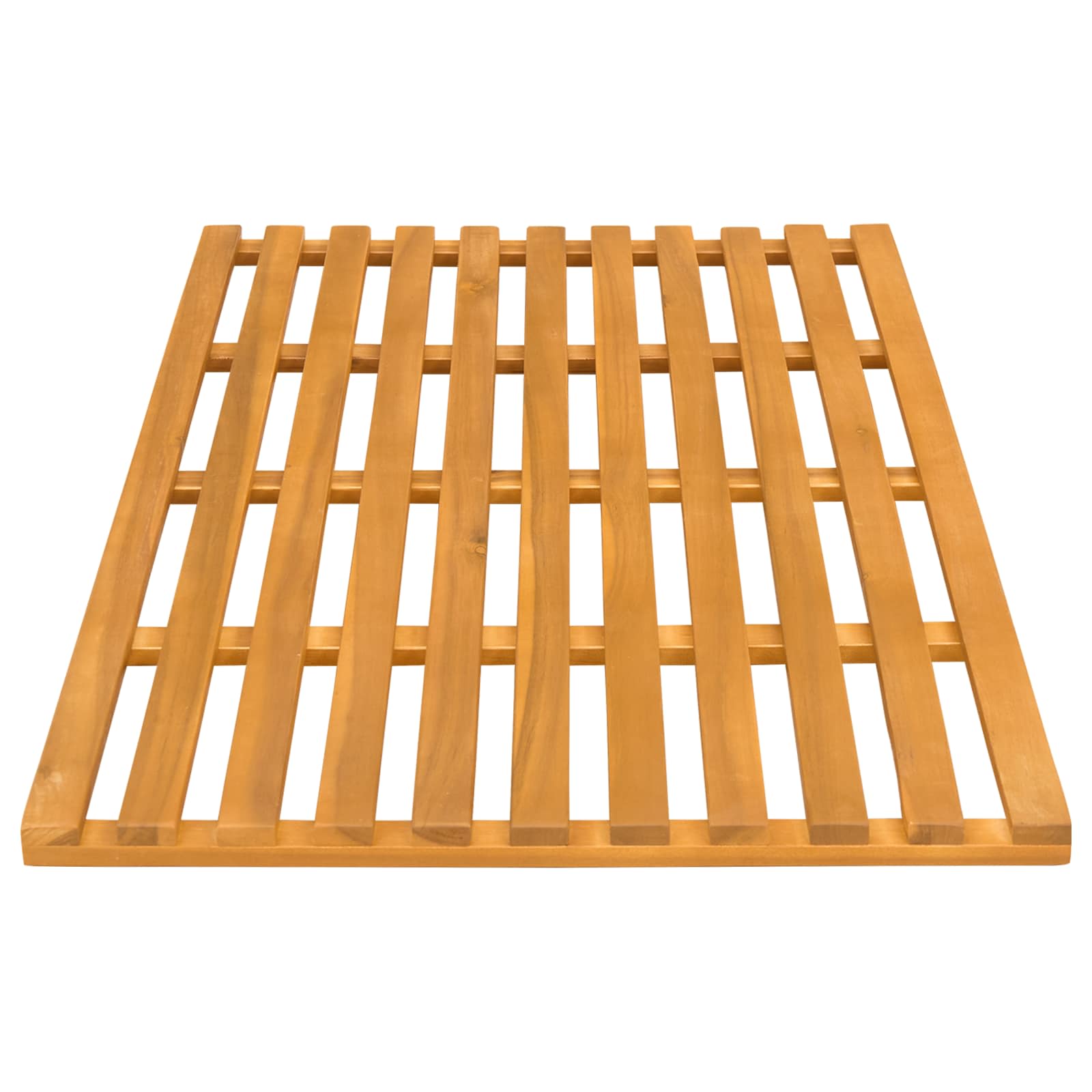 Alfombrilla de baño Liso Marrón 100 x 53 x 2,5 cm Madera
