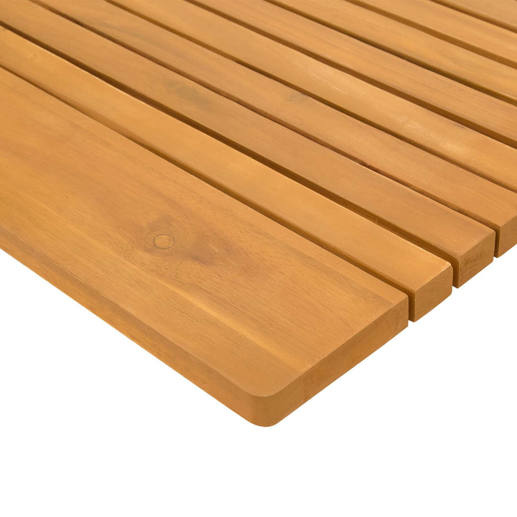 Alfombrilla de baño Liso Marrón 100 x 55 cm Madera