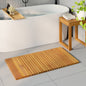 Alfombrilla de baño Liso Marrón 100 x 55 cm Madera