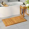 Alfombrilla de baño Liso Marrón 100 x 55 cm Madera