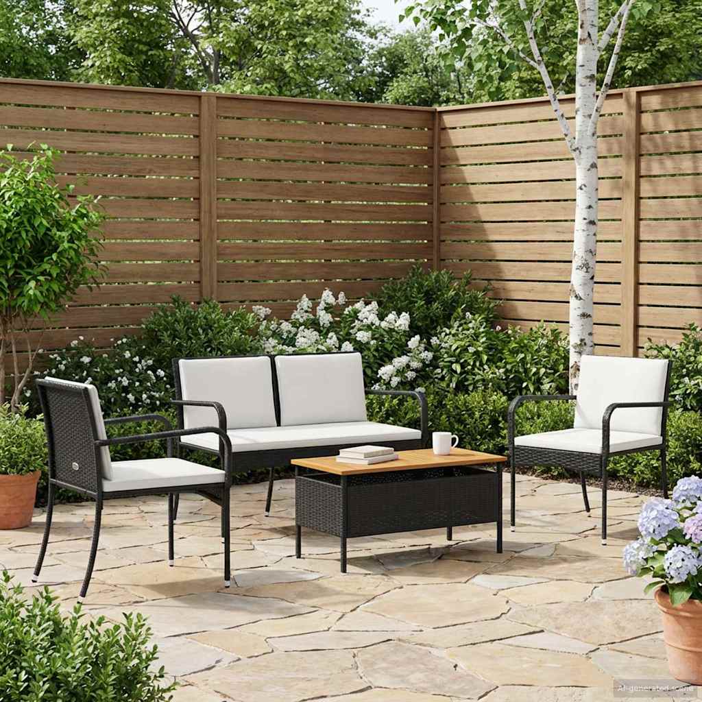 Conjunto de Jardín con cojín acero
