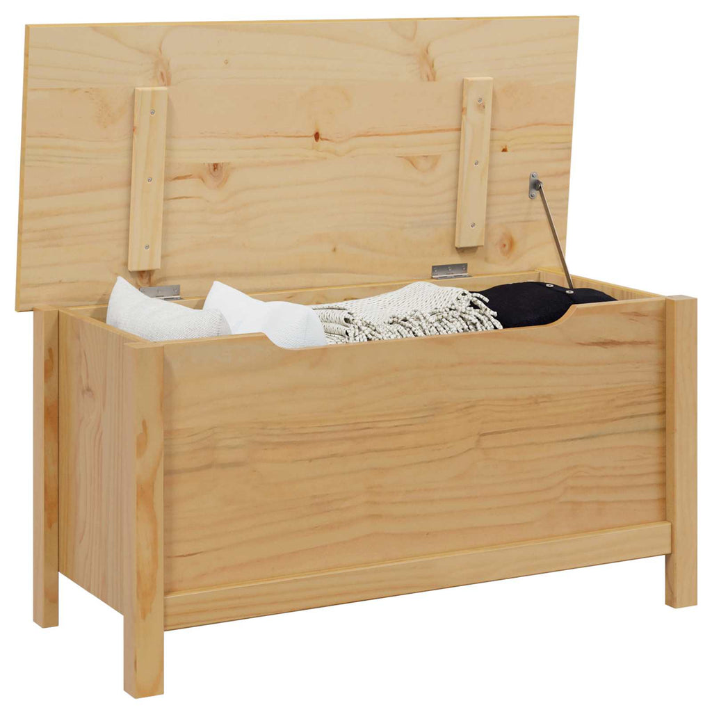 Caja de Almacenamiento HILL Marrón miel 90 x 40 x 45 cm