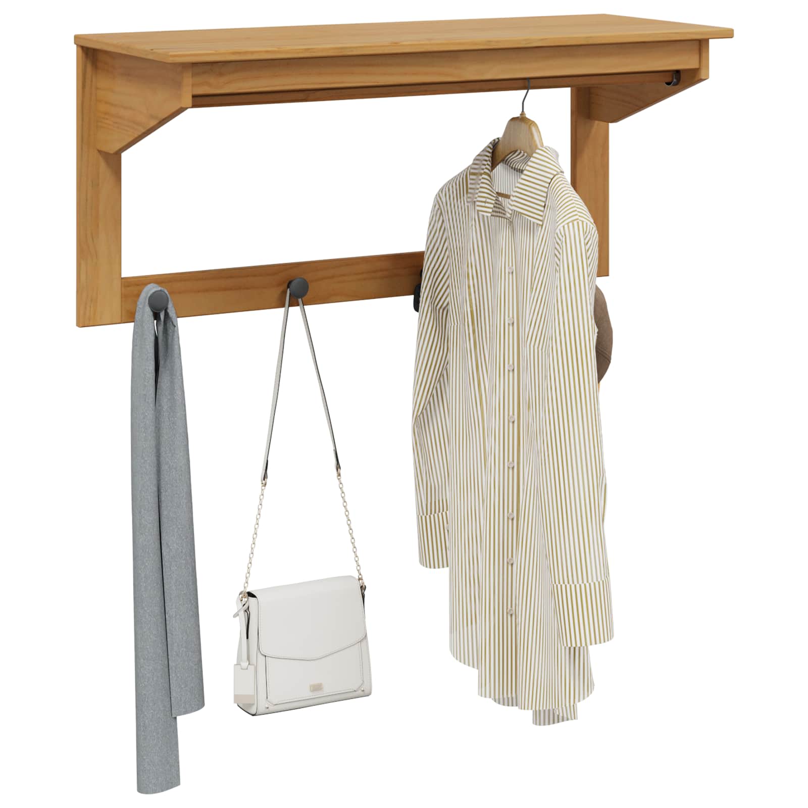 Perchero HILL Marrón miel 90 x 35 x 41.5 cm Pino macizo