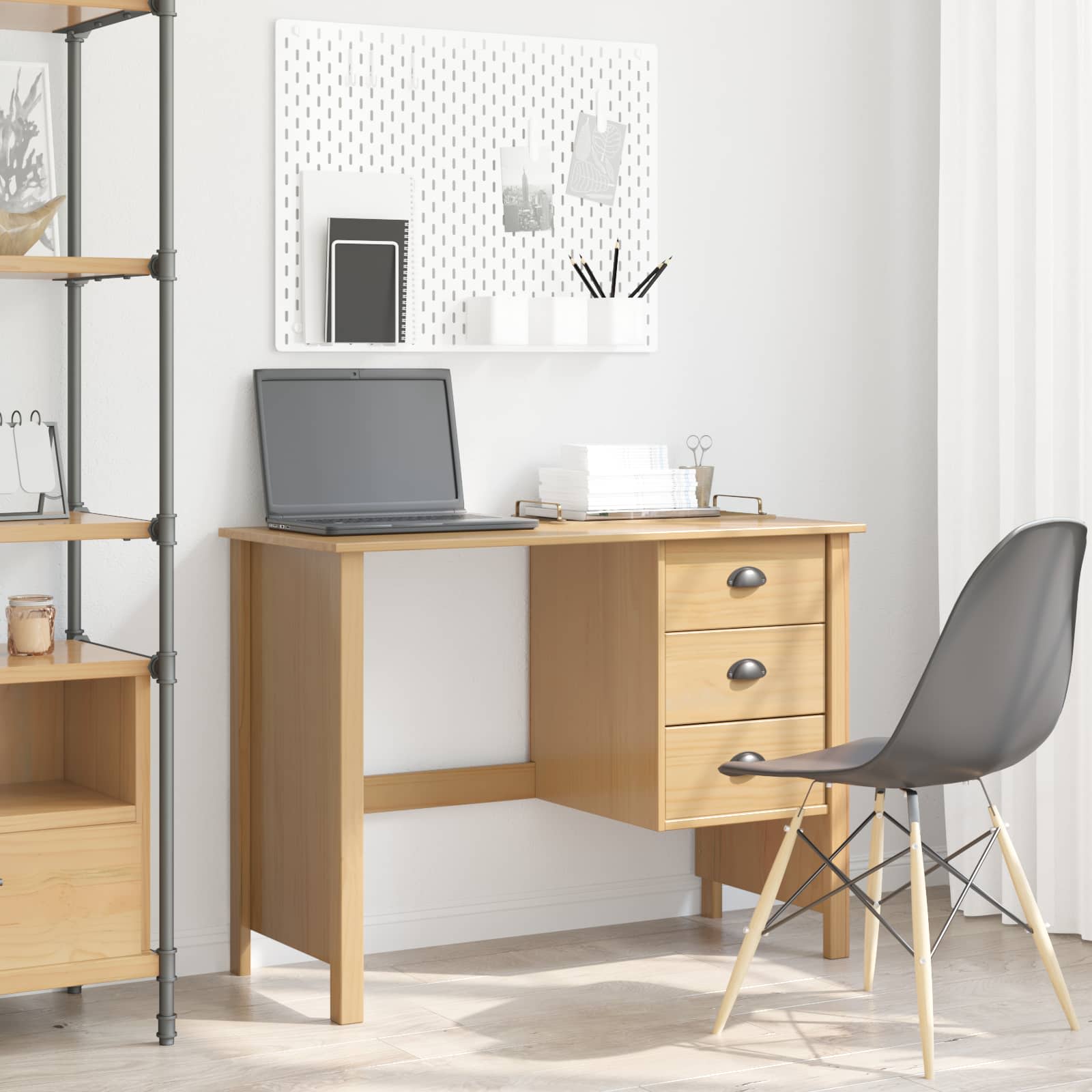 Desk with drawers HILL 100 x 45 x 74 cm Solid pine