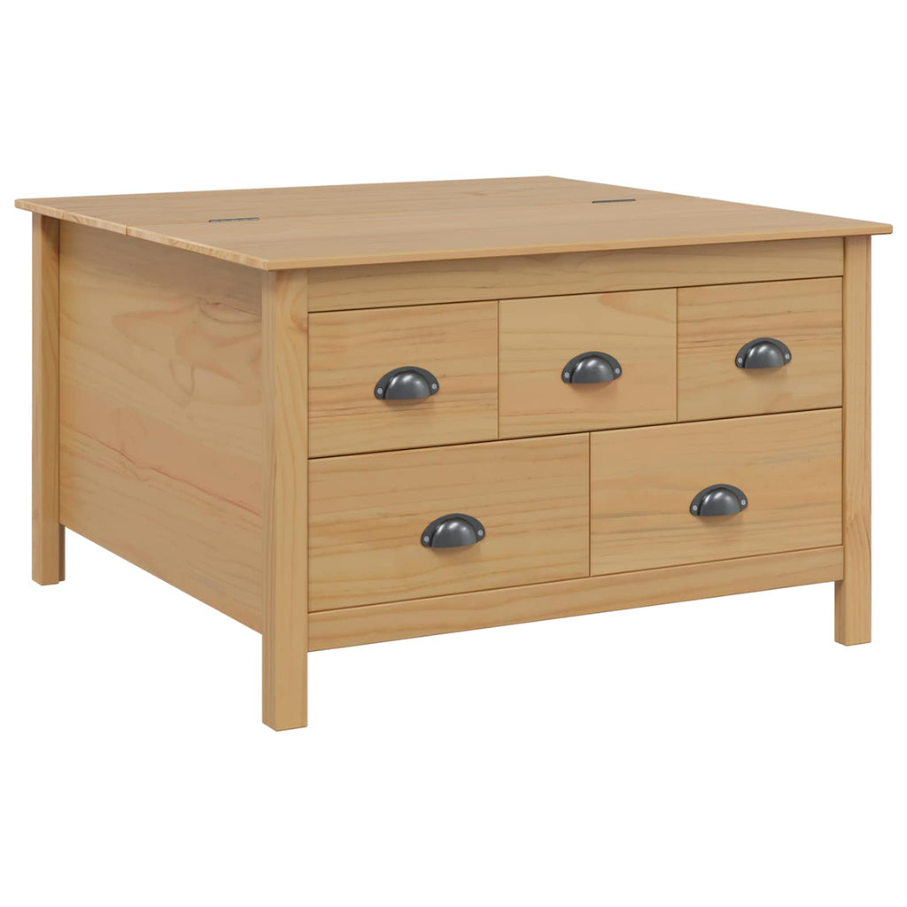 Mesa de Café con cajón HILL Marrón miel 79.5 x 79.5 x 49 cm