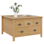 Mesa de Café con cajón HILL Marrón miel 79.5 x 79.5 x 49 cm