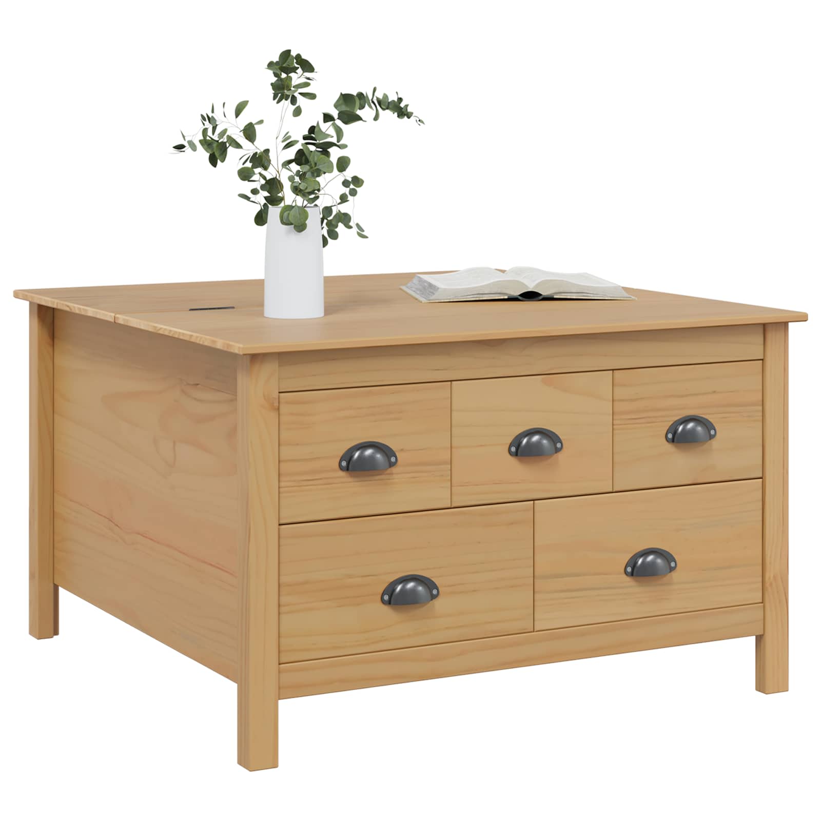 Mesa de Café con cajón HILL Marrón miel 79.5 x 79.5 x 49 cm