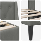 Estructura de cama Gris oscuro 180 x 200 cm Terciopelo