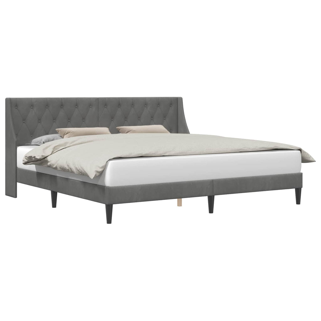 Estructura de cama Gris oscuro 180 x 200 cm Terciopelo