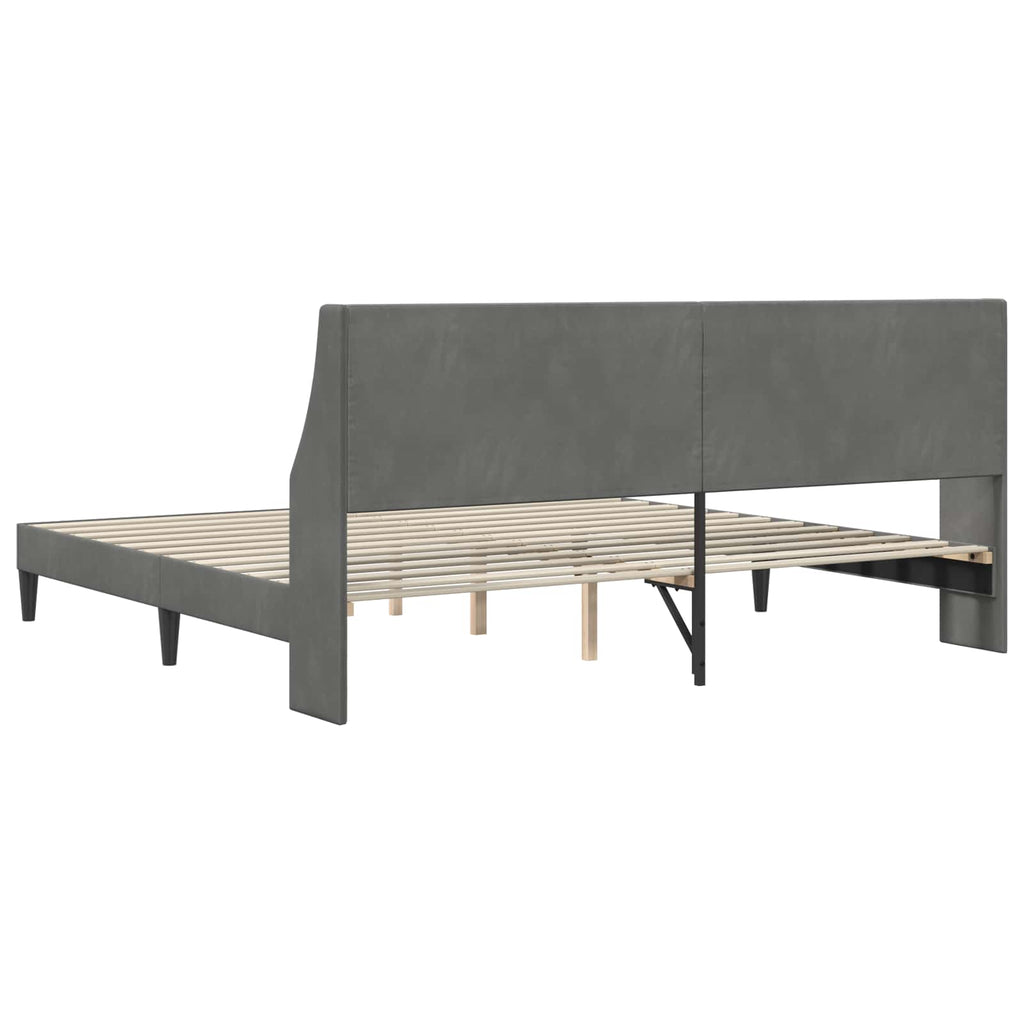 Estructura de cama Gris oscuro 180 x 200 cm Terciopelo